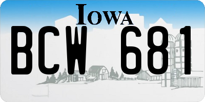 IA license plate BCW681