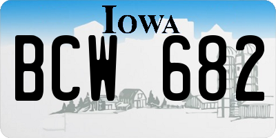 IA license plate BCW682