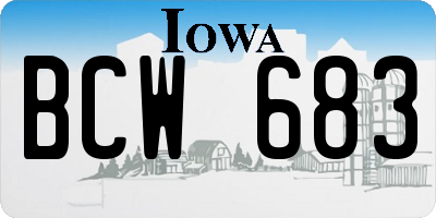 IA license plate BCW683
