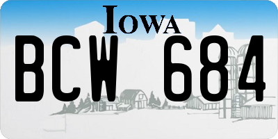 IA license plate BCW684