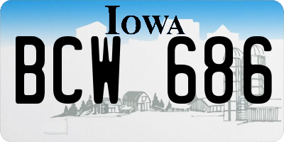 IA license plate BCW686