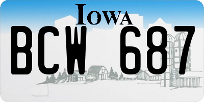 IA license plate BCW687