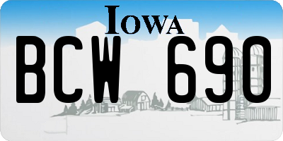 IA license plate BCW690