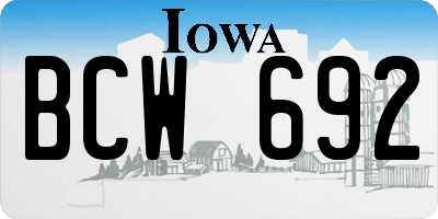 IA license plate BCW692