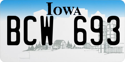 IA license plate BCW693