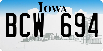 IA license plate BCW694