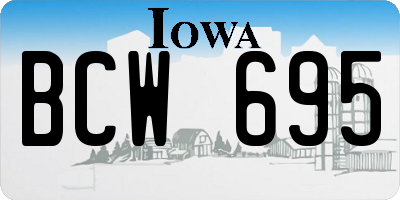 IA license plate BCW695