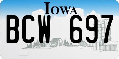 IA license plate BCW697