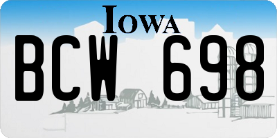 IA license plate BCW698