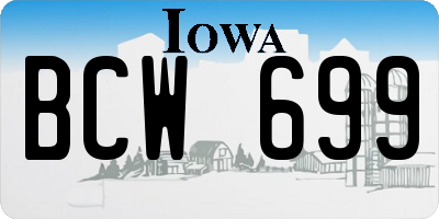 IA license plate BCW699