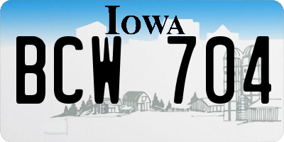 IA license plate BCW704