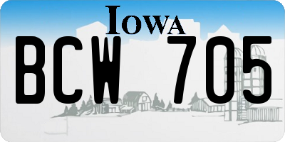 IA license plate BCW705