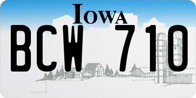 IA license plate BCW710