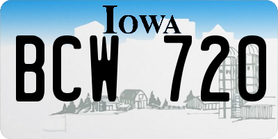 IA license plate BCW720