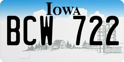 IA license plate BCW722