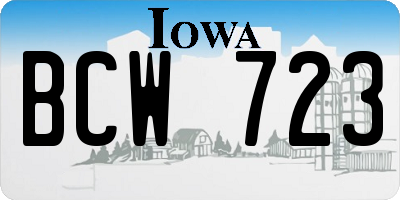 IA license plate BCW723