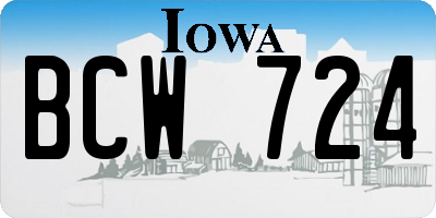 IA license plate BCW724