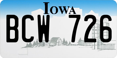 IA license plate BCW726