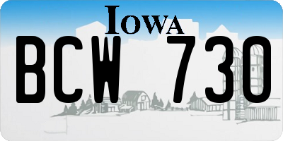 IA license plate BCW730