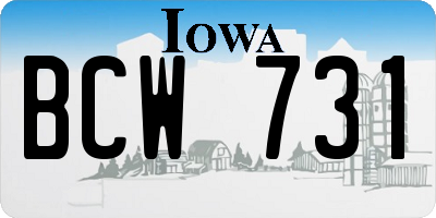 IA license plate BCW731