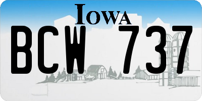 IA license plate BCW737