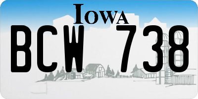 IA license plate BCW738
