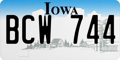 IA license plate BCW744