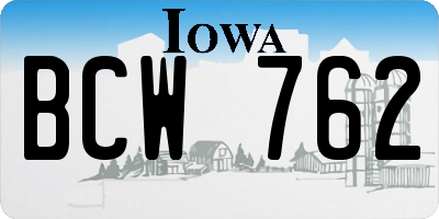 IA license plate BCW762