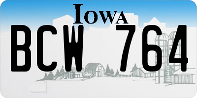 IA license plate BCW764