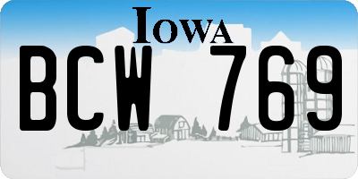 IA license plate BCW769