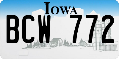 IA license plate BCW772