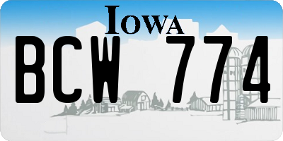 IA license plate BCW774