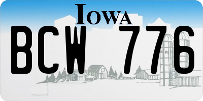IA license plate BCW776