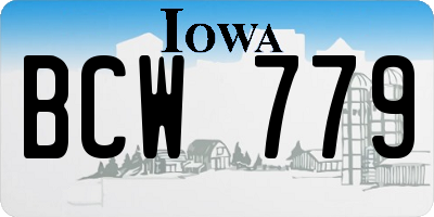 IA license plate BCW779