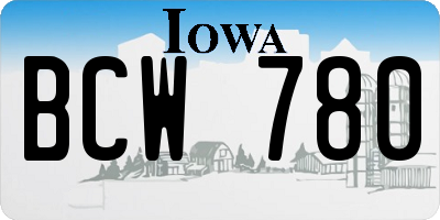 IA license plate BCW780