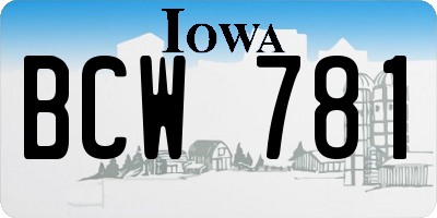 IA license plate BCW781
