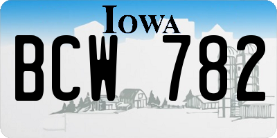 IA license plate BCW782