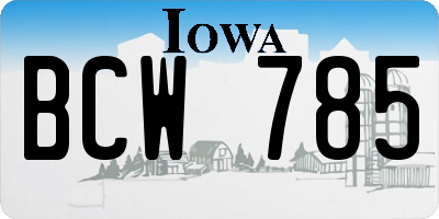IA license plate BCW785