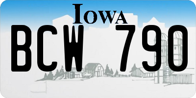 IA license plate BCW790