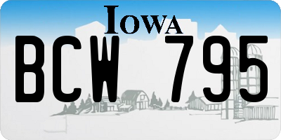IA license plate BCW795