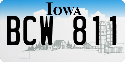 IA license plate BCW811