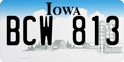 IA license plate BCW813
