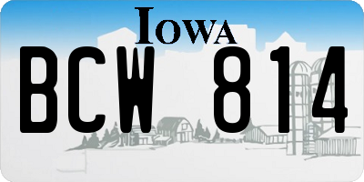 IA license plate BCW814