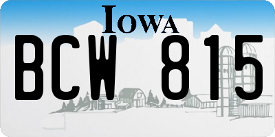 IA license plate BCW815