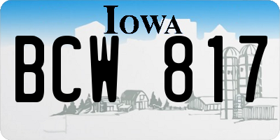 IA license plate BCW817