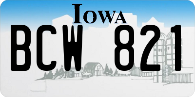 IA license plate BCW821
