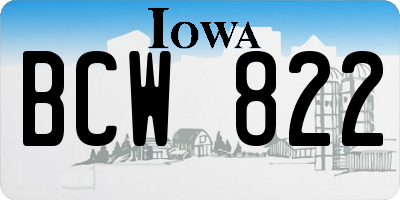 IA license plate BCW822