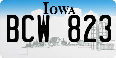 IA license plate BCW823
