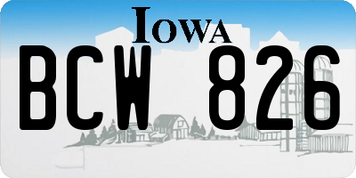 IA license plate BCW826
