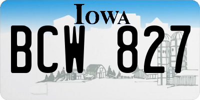 IA license plate BCW827